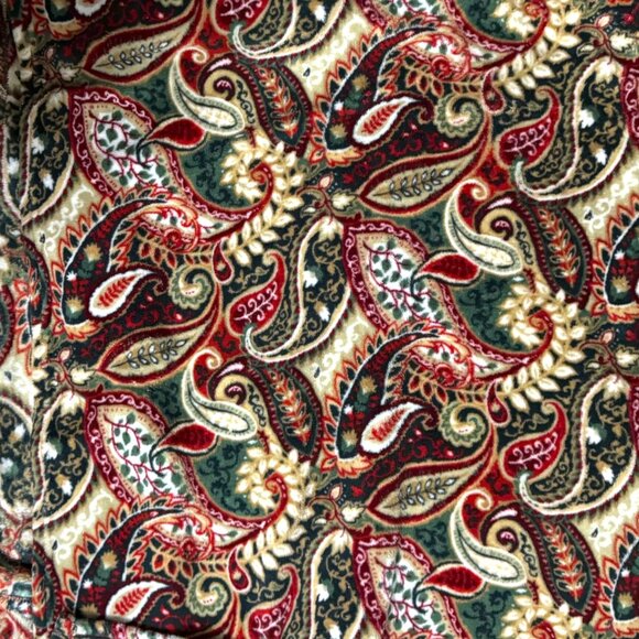 Lauren Ralph Lauren Holiday Paisley Fleece Blanket Throw 60 x 78 Red Green Gold - Picture 1 of 4